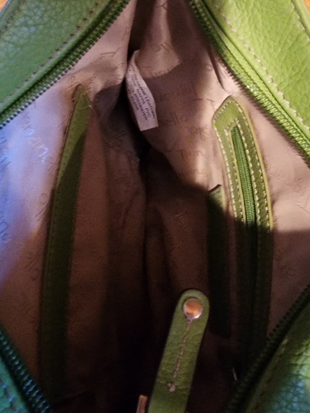 Tignanello Lime Green Crossbody Shoulder Bag - Lightweight Everyday Style - Picture 3 of 7